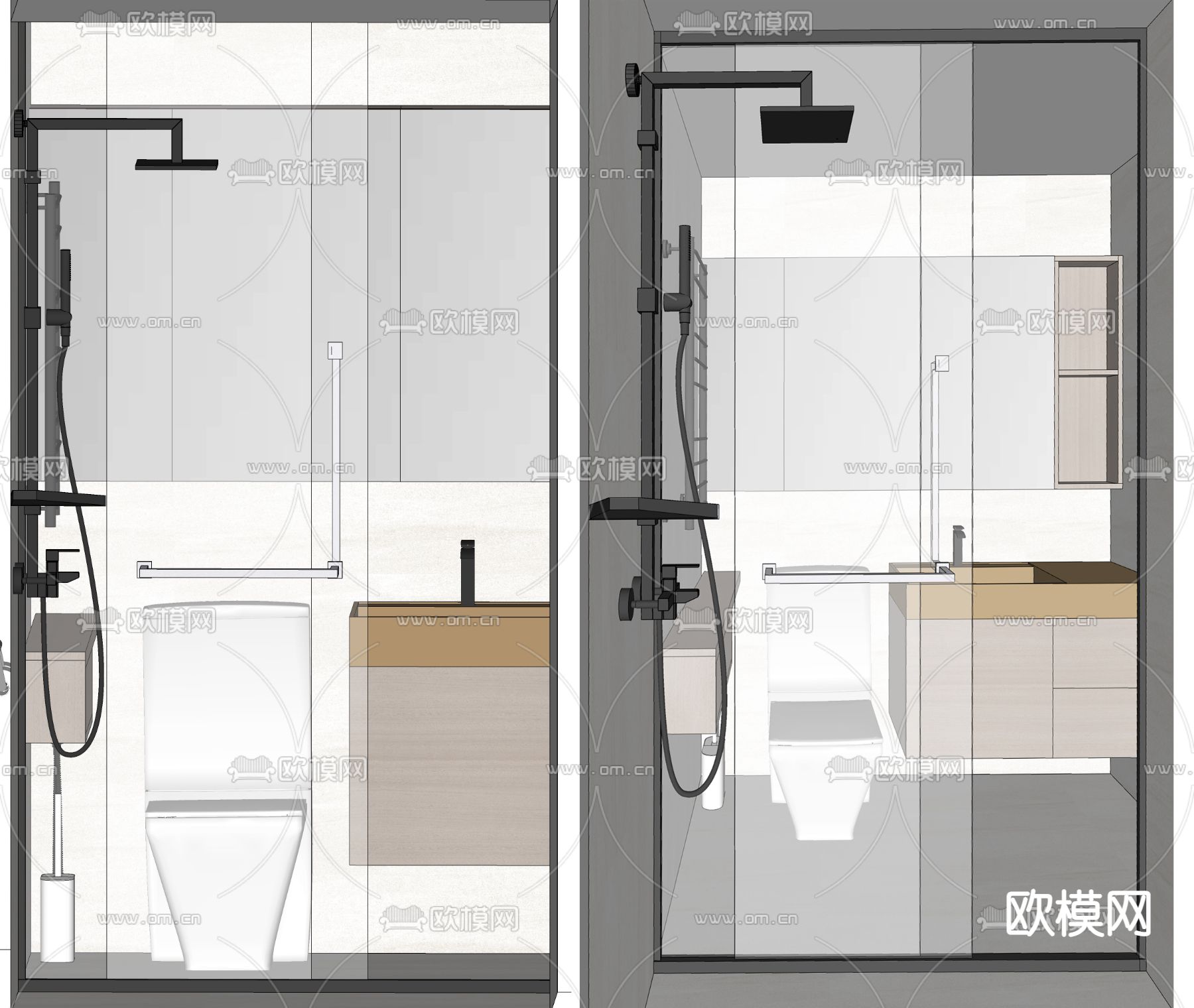 公寓式酒店 客房 套房su模型下载（渲染图4）