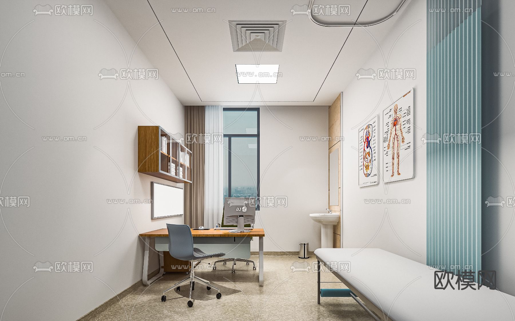 医院门诊室 诊疗室su模型下载