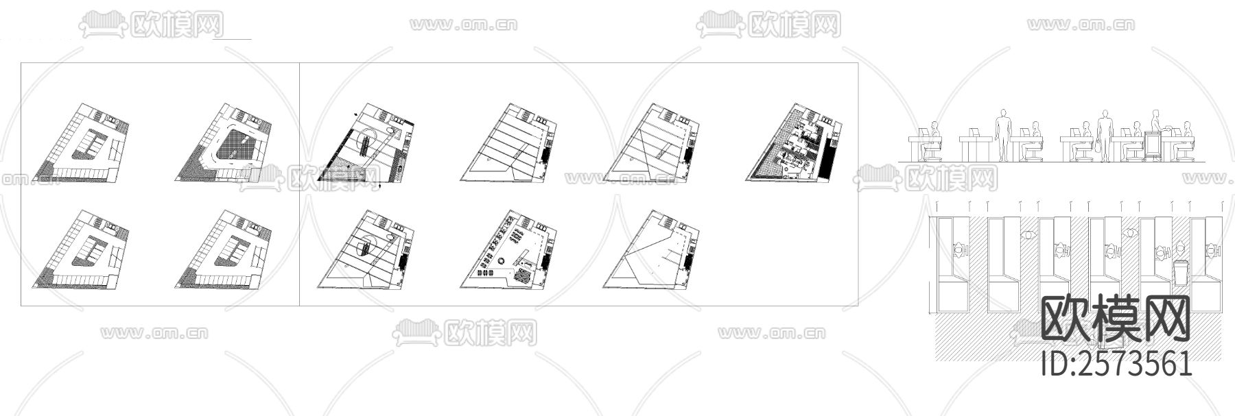 超市设备CAD图库下载（渲染图3）