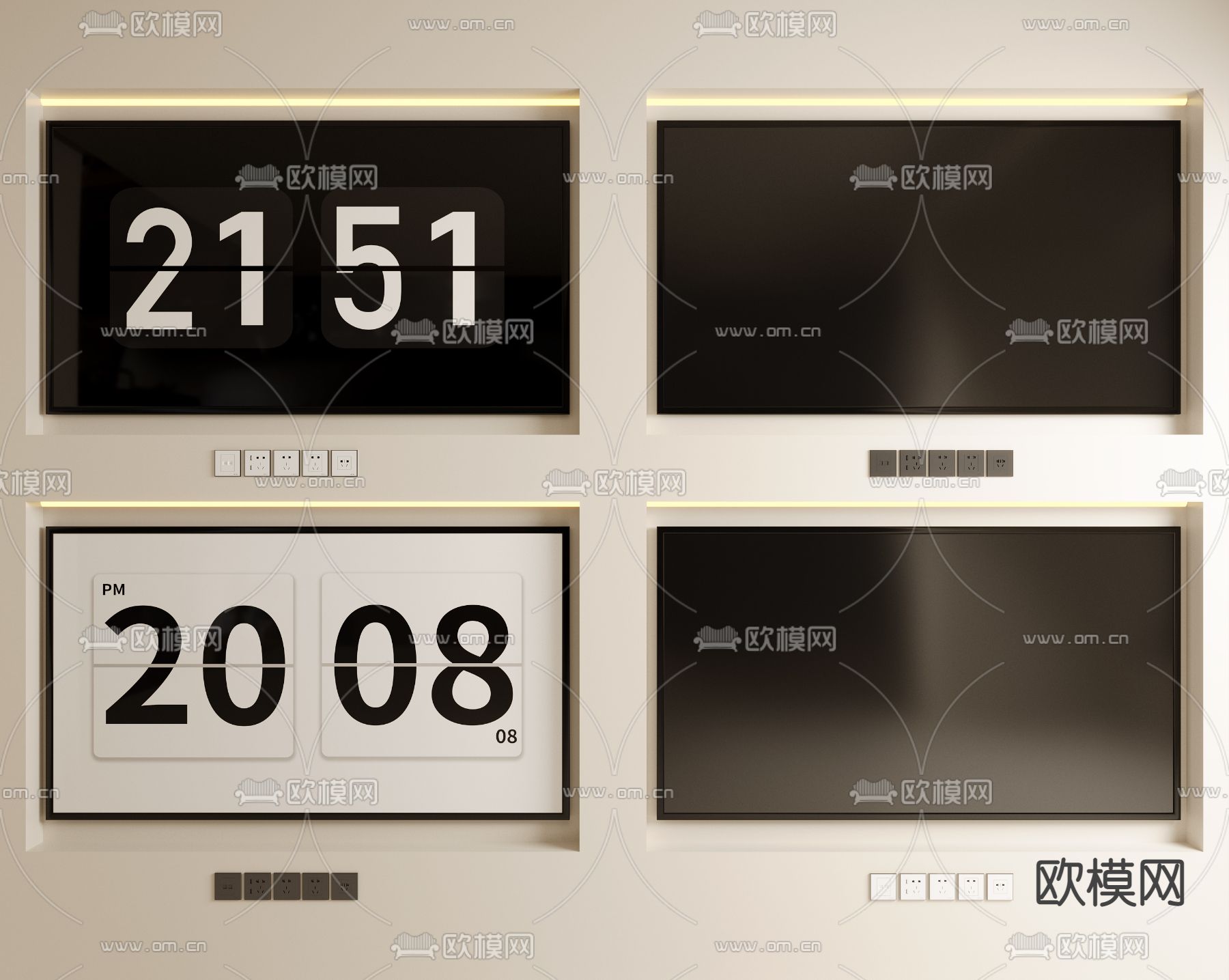 挂壁式电视 液晶电视3d模型下载