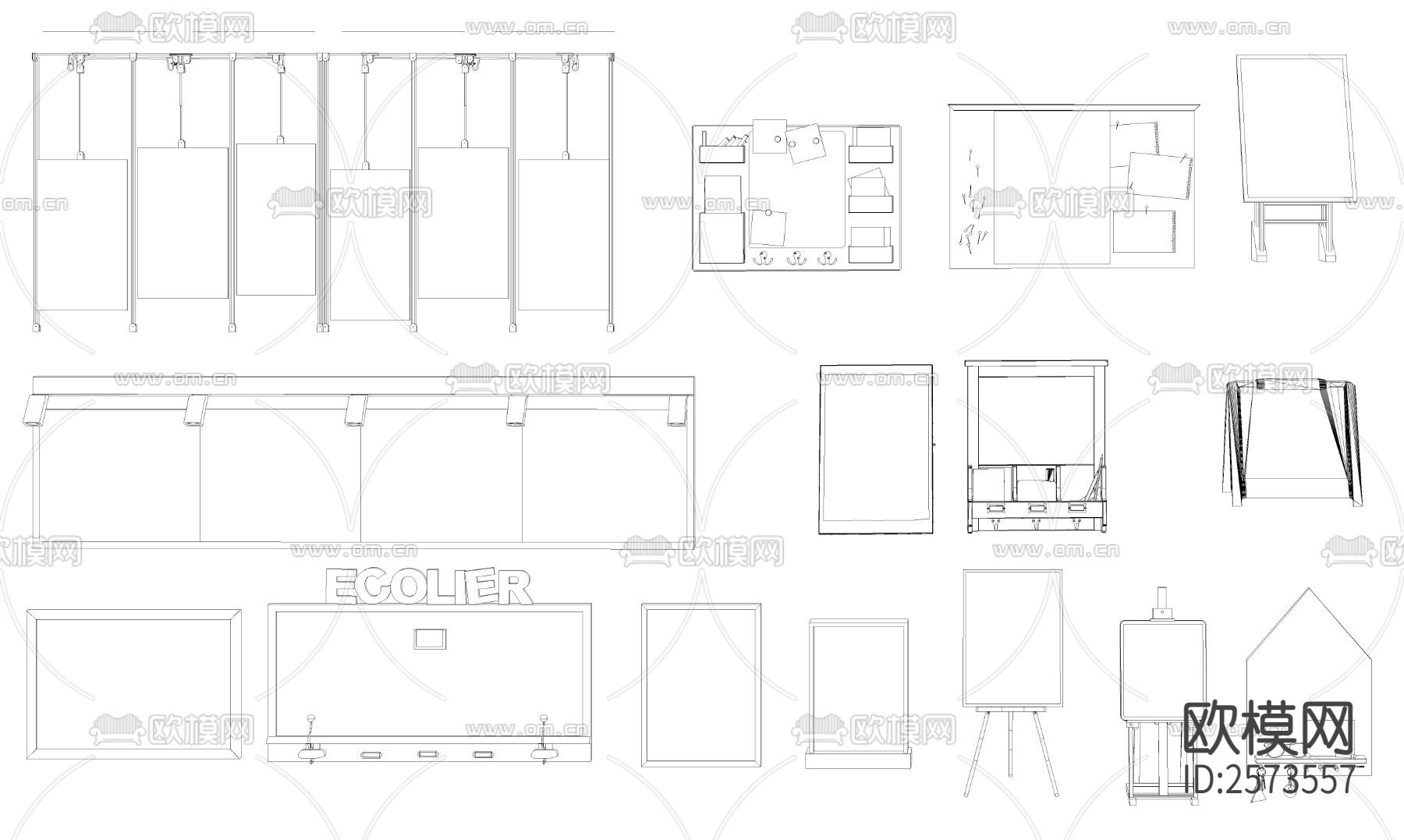 画架CAD图库下载（渲染图5）