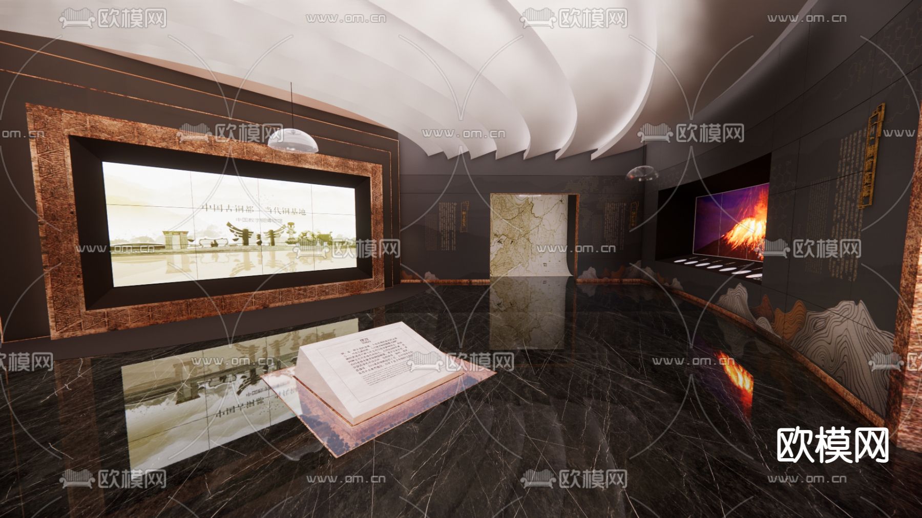 博物馆 展馆 展厅su模型下载（渲染图1）