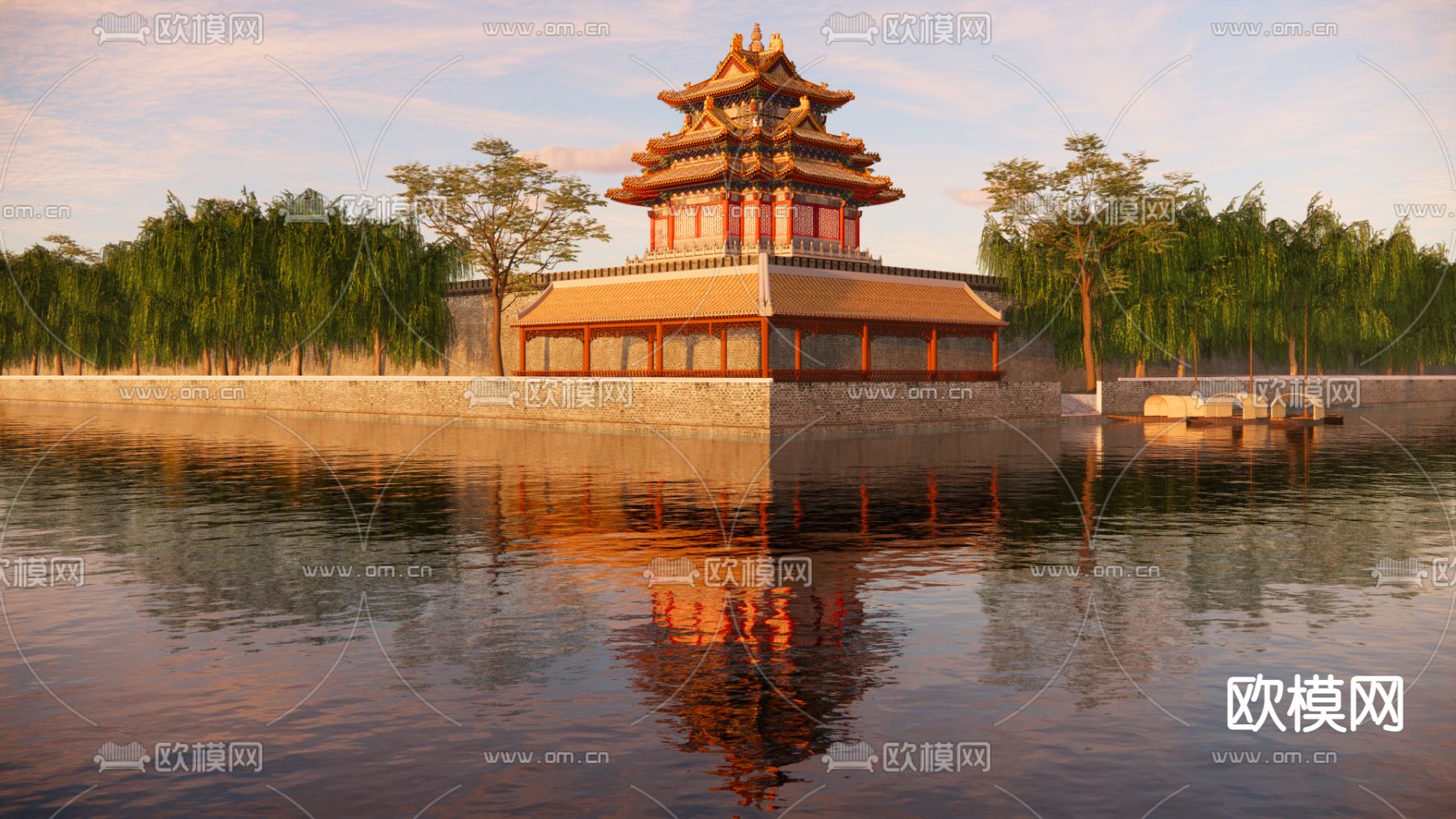 故宫角楼 古建外观su模型下载（渲染图1）