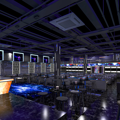  工业风酒吧 清吧su模型 