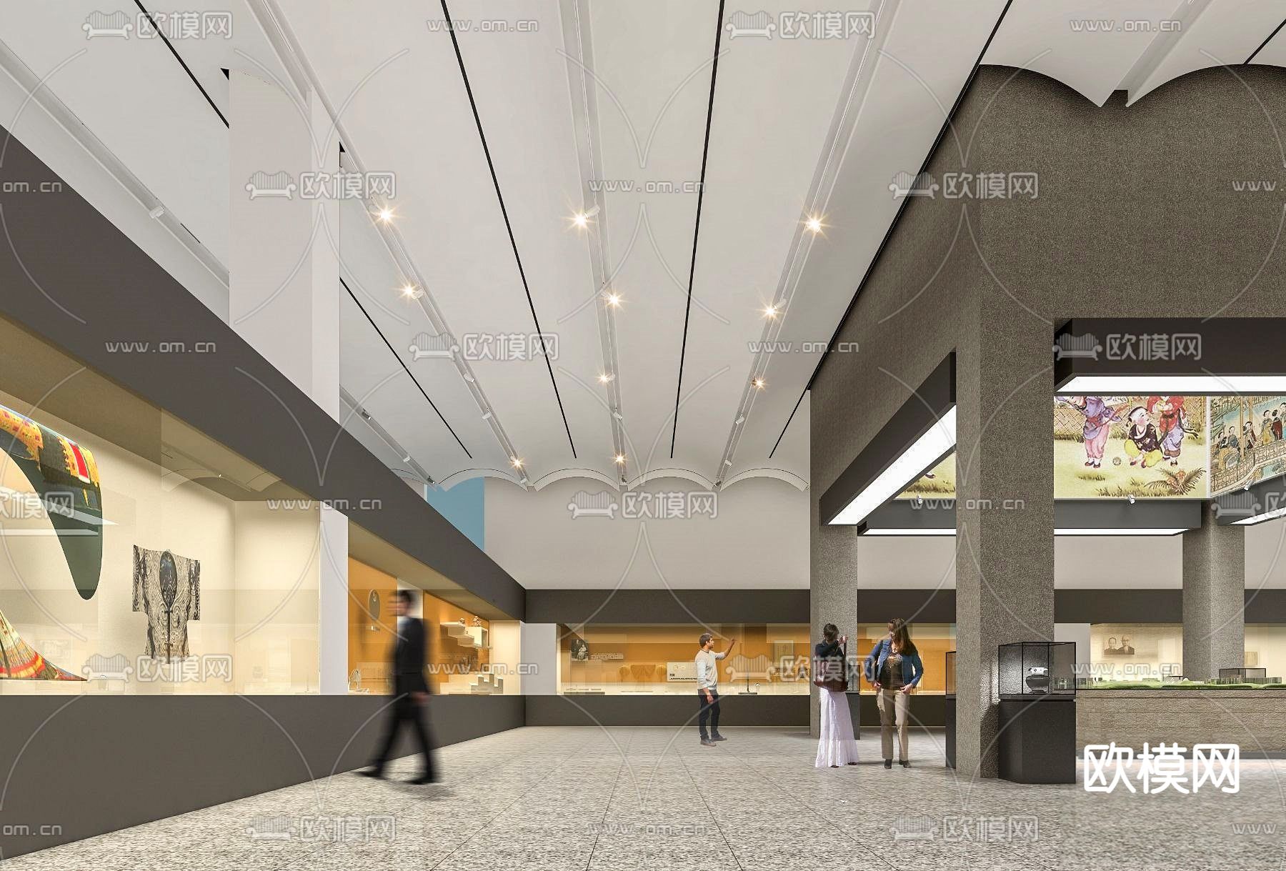 中式展厅su模型下载（渲染图1）