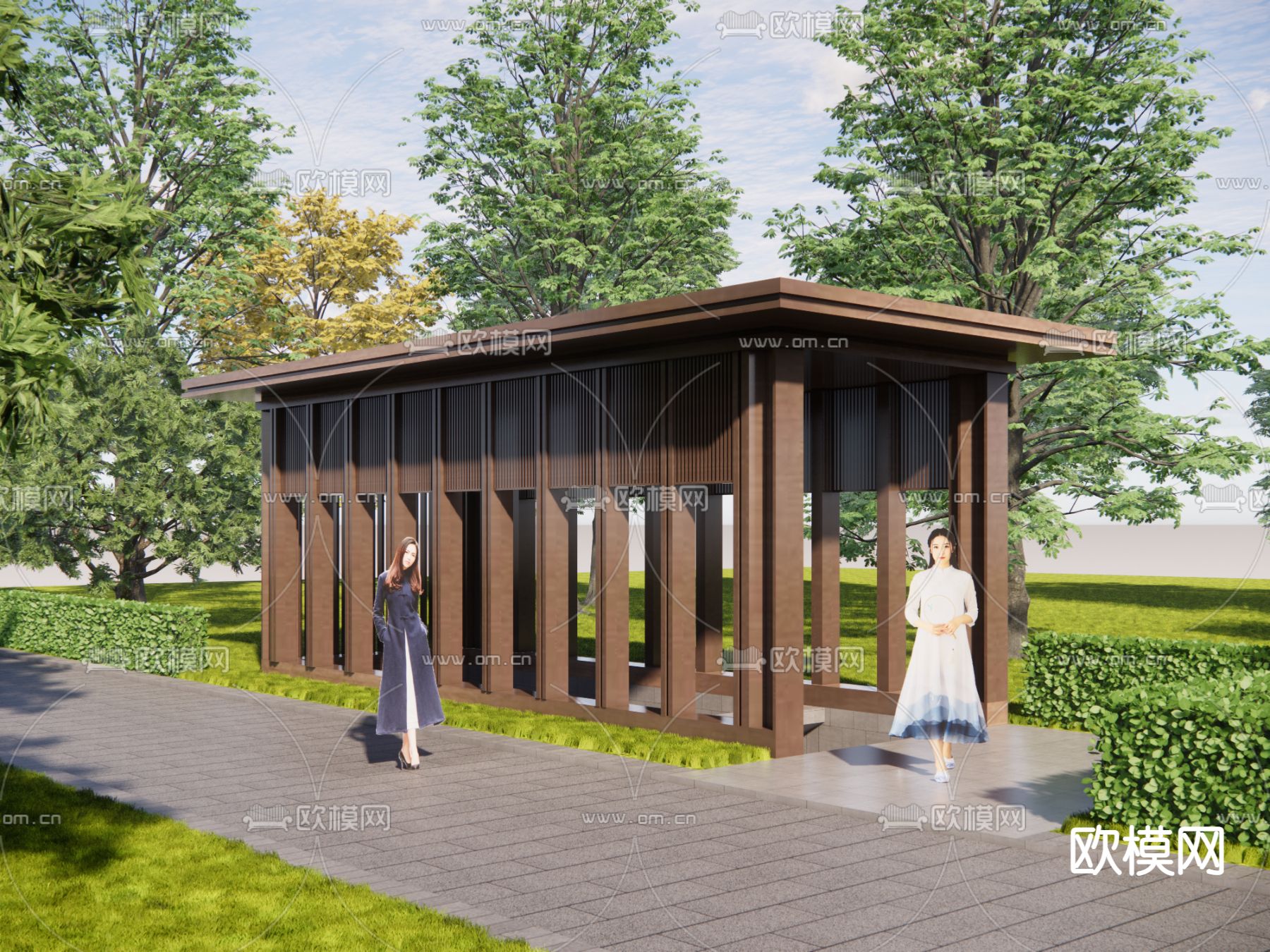 地铁站 出入口su模型下载（渲染图1）