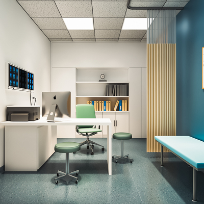  医院门诊室 诊疗室su模型 