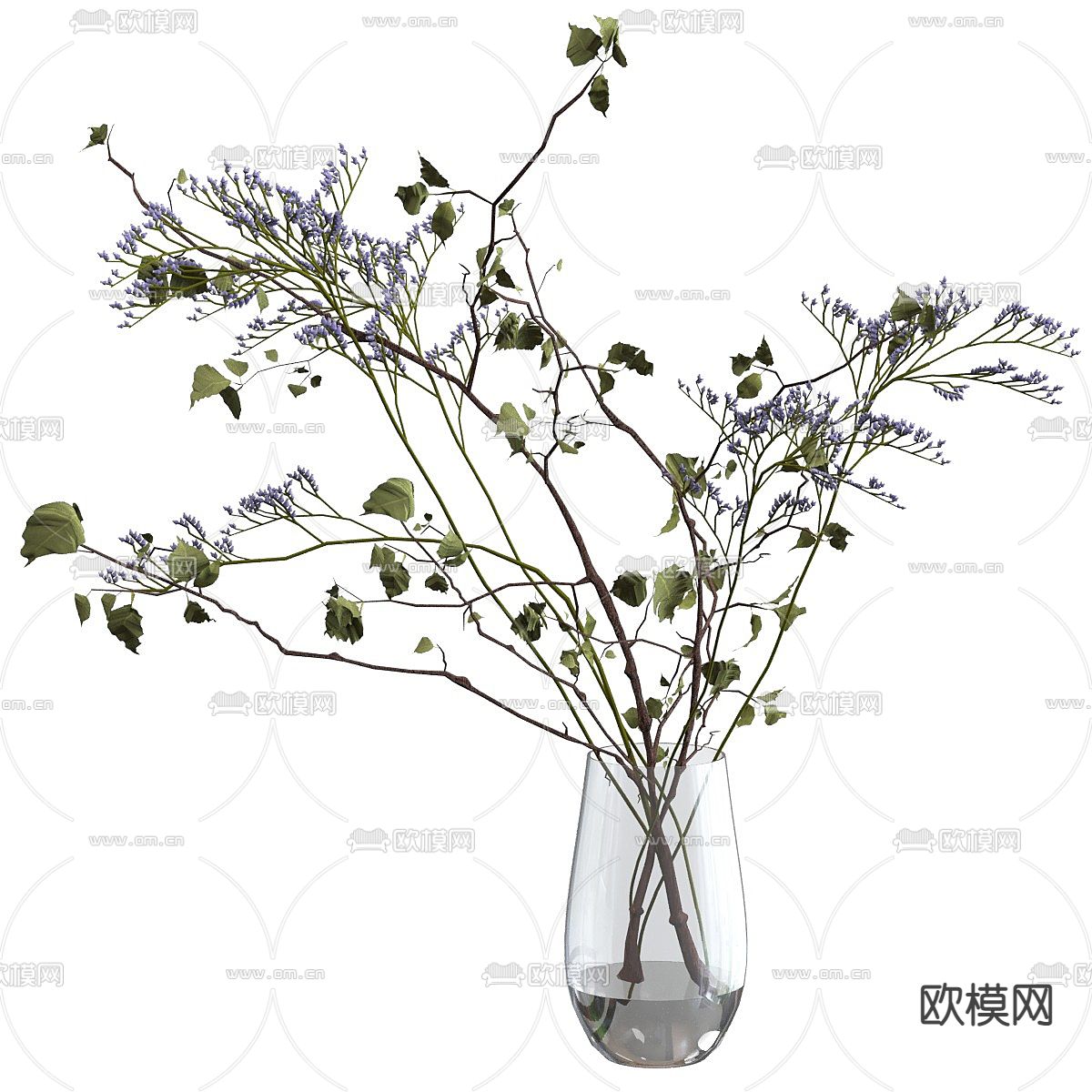 现代花瓶插花su模型