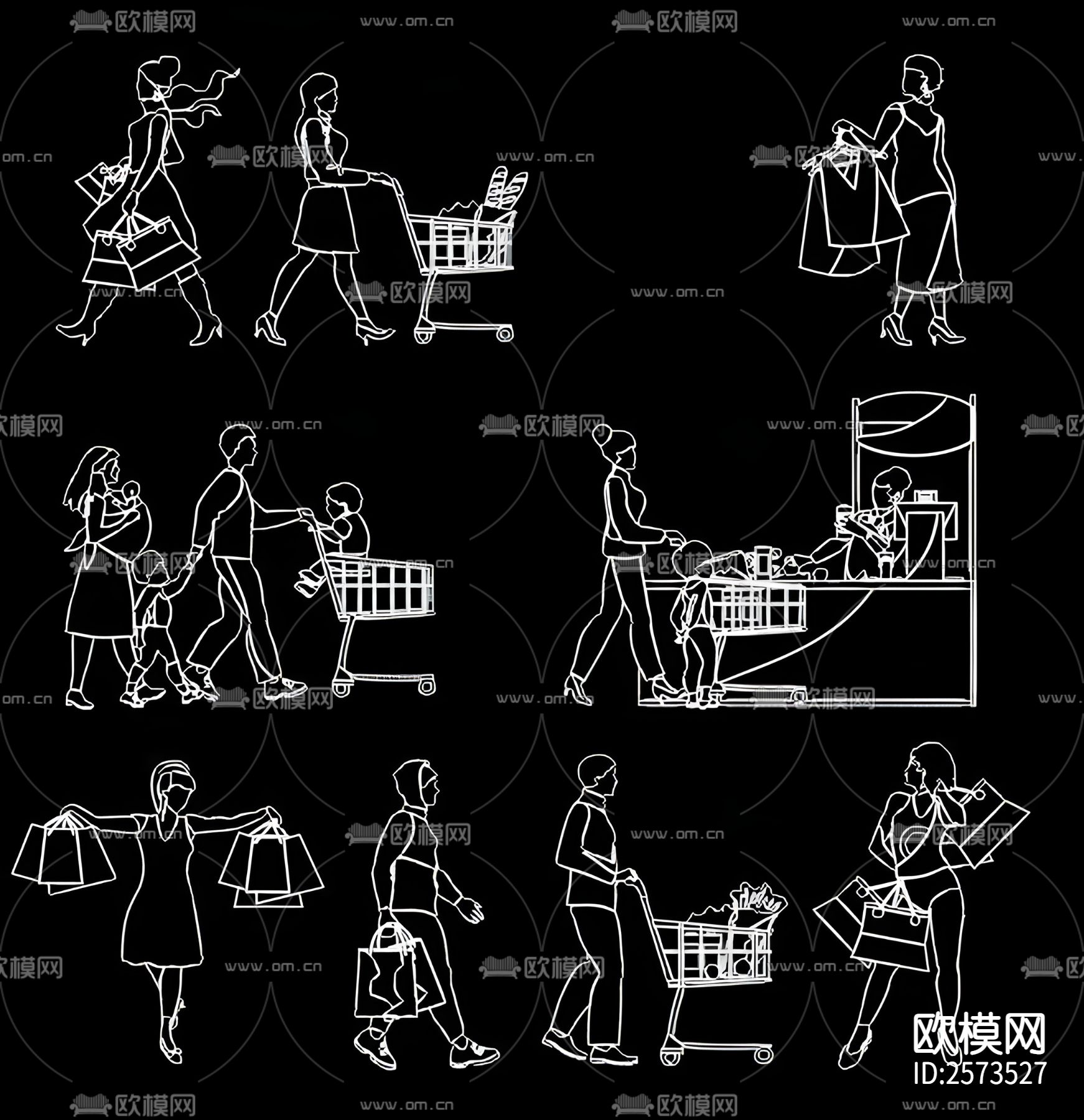 超市设备CAD图库下载（渲染图8）