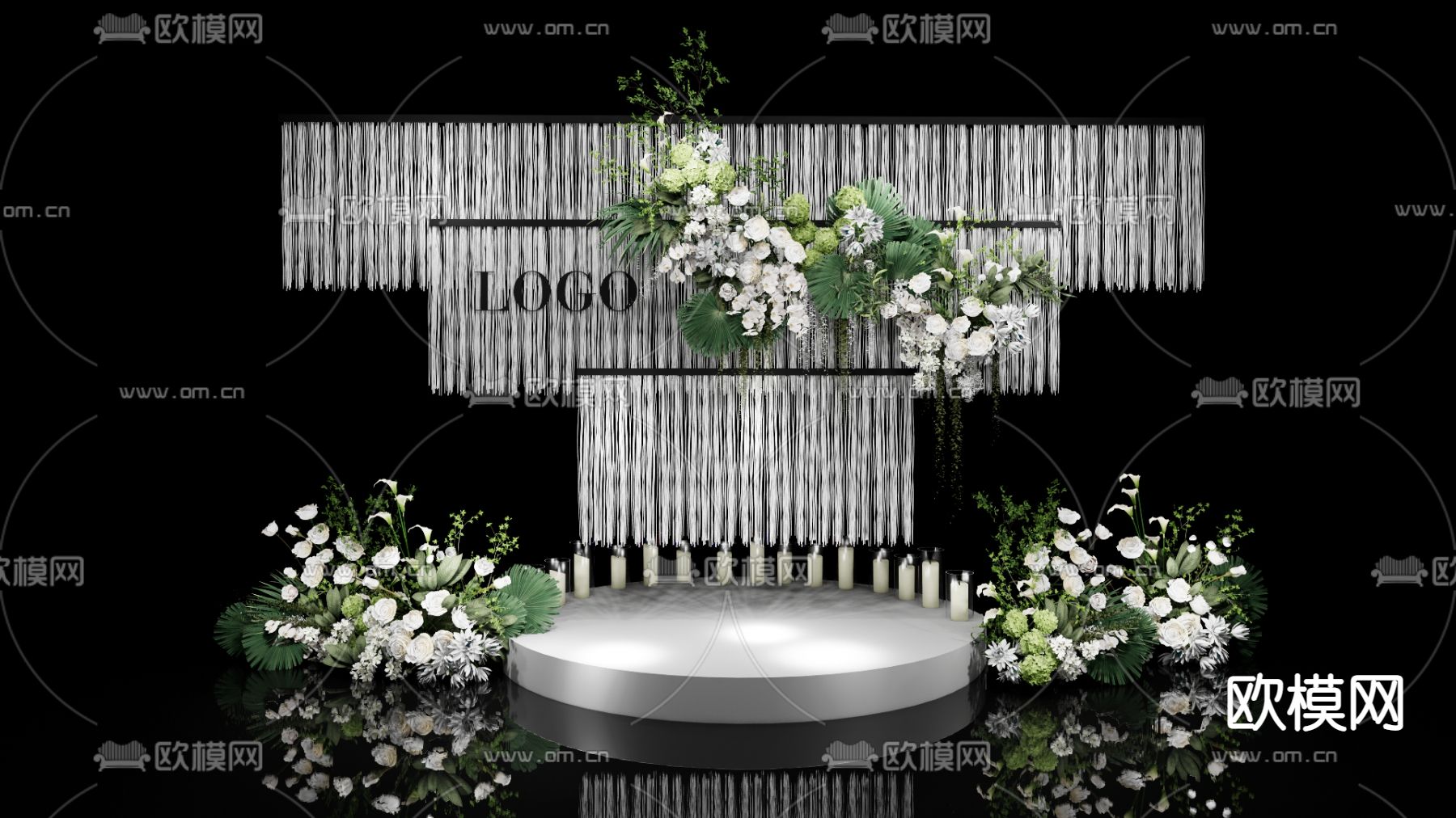 婚礼舞台 美陈su模型下载（渲染图1）