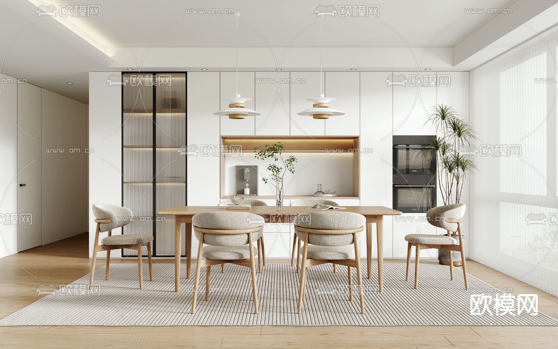 北欧餐厅3d模型下载