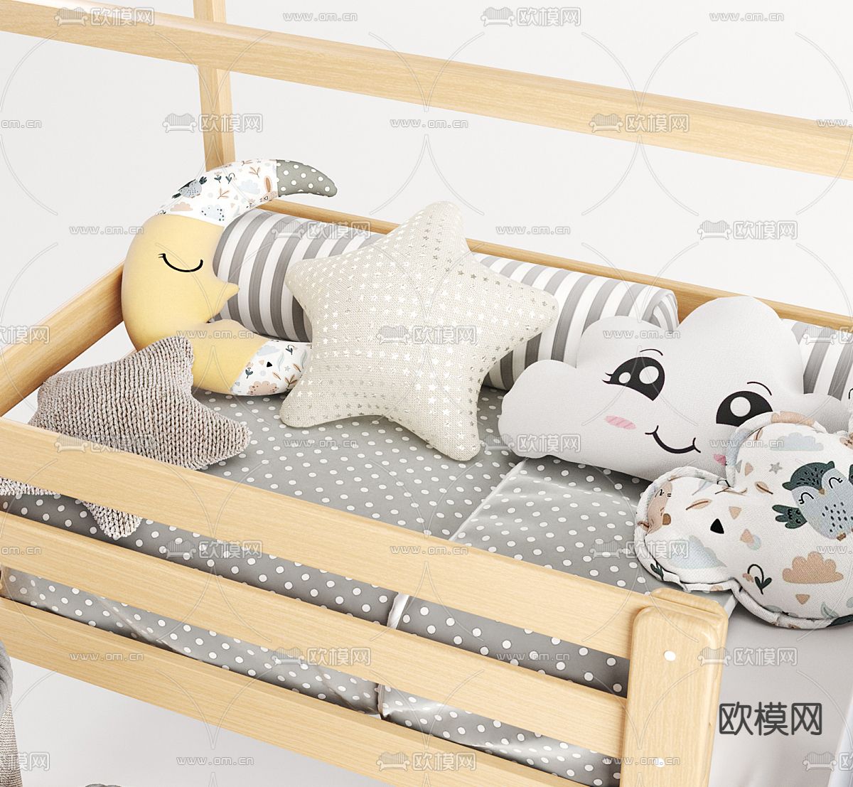 婴儿床 BB床3d模型下载（渲染图4）