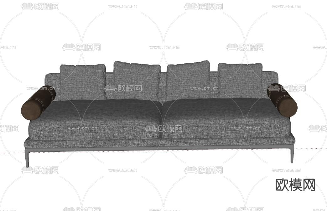 现代多人沙发su模型下载（渲染图2）