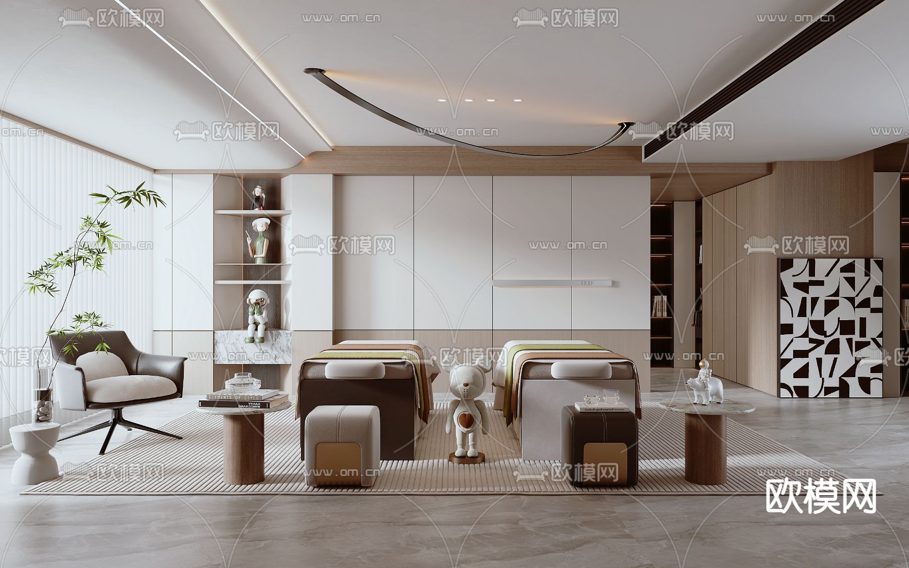 美容院 SPA护理房3d模型下载