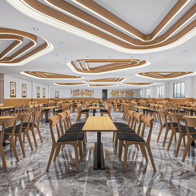  现代食堂su模型 