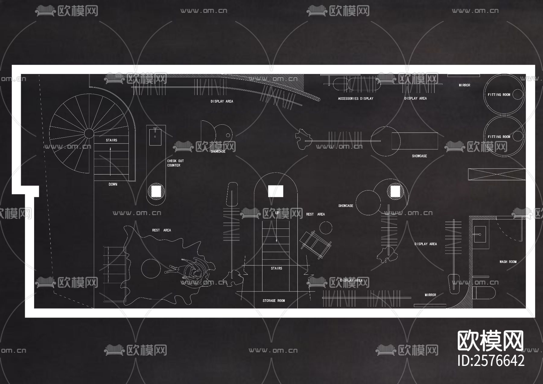 50套服装店创意CAD施工图