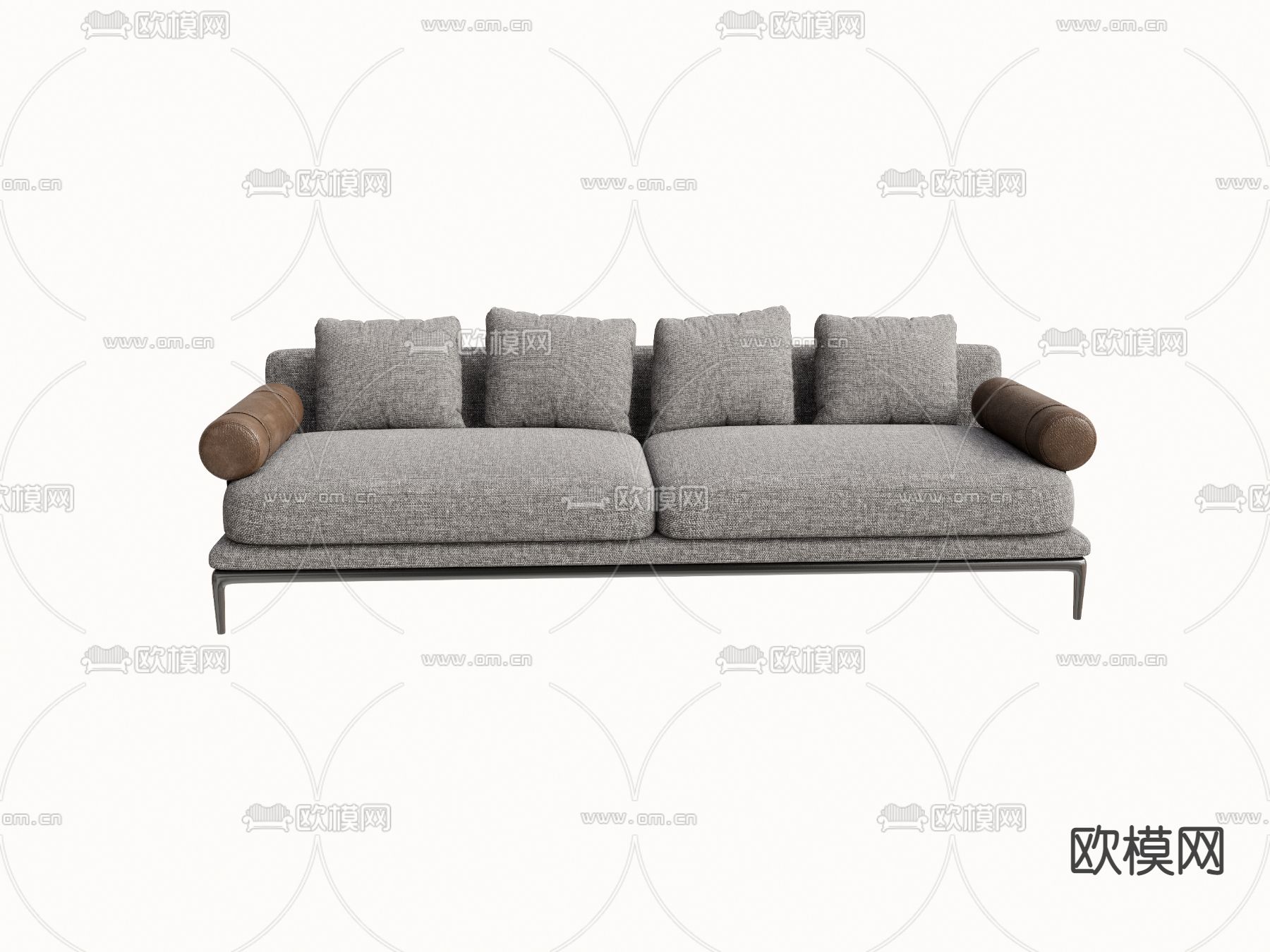 现代多人沙发su模型下载（渲染图1）