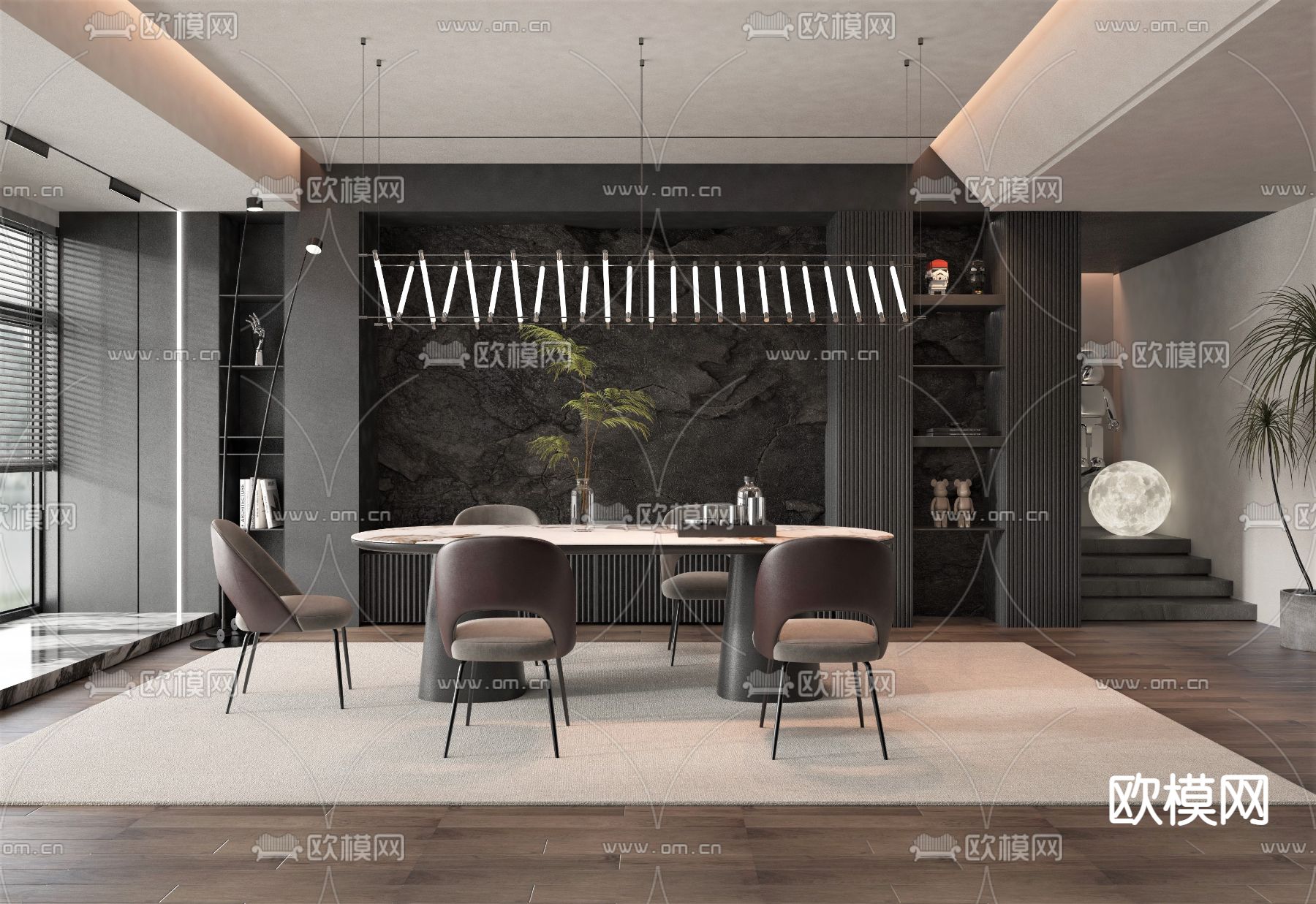 现代餐厅3d模型
