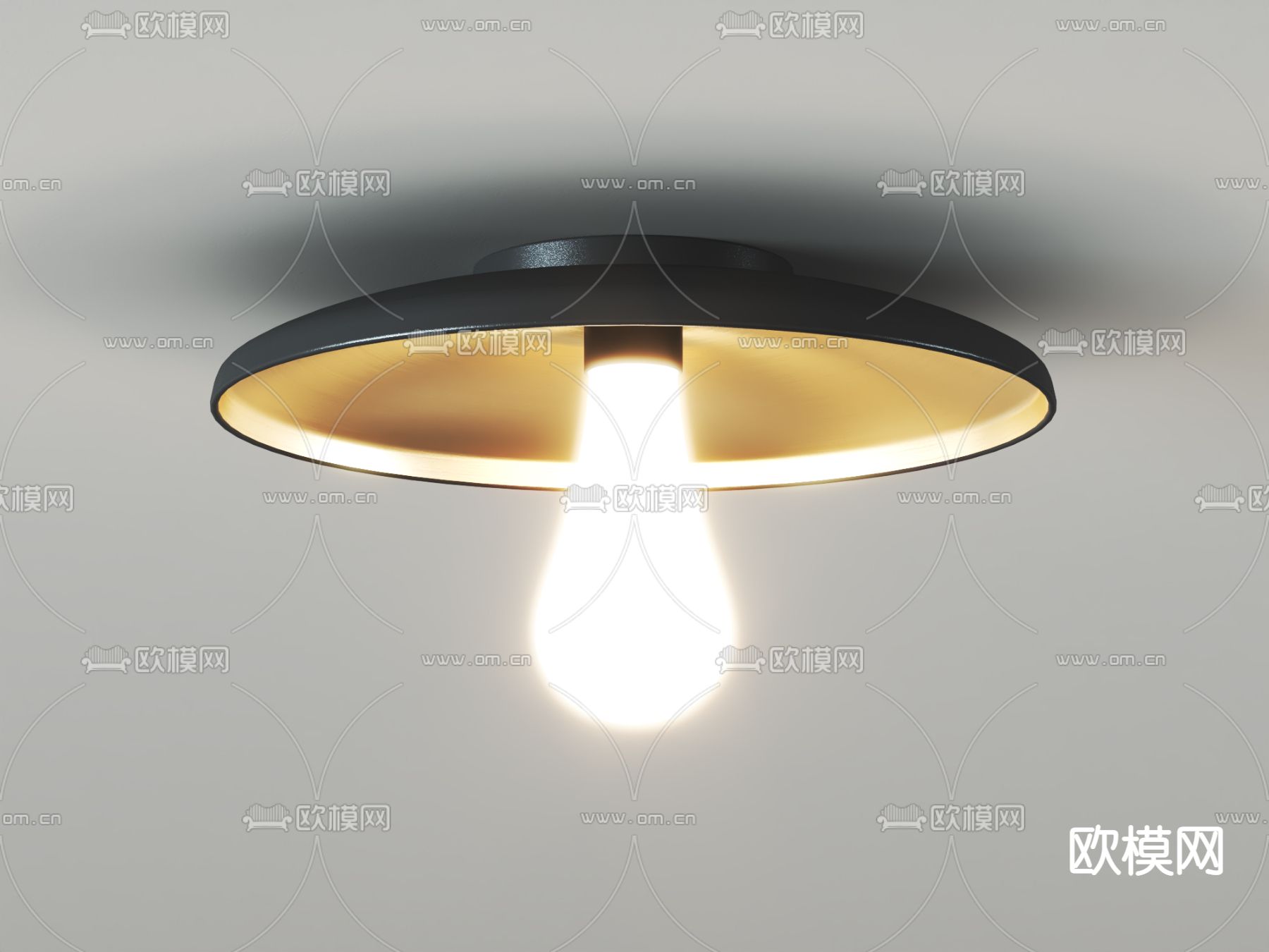 北欧吸顶灯su模型下载（渲染图2）