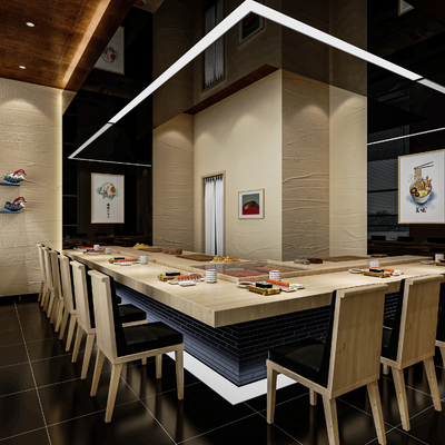  日式料理店su模型 