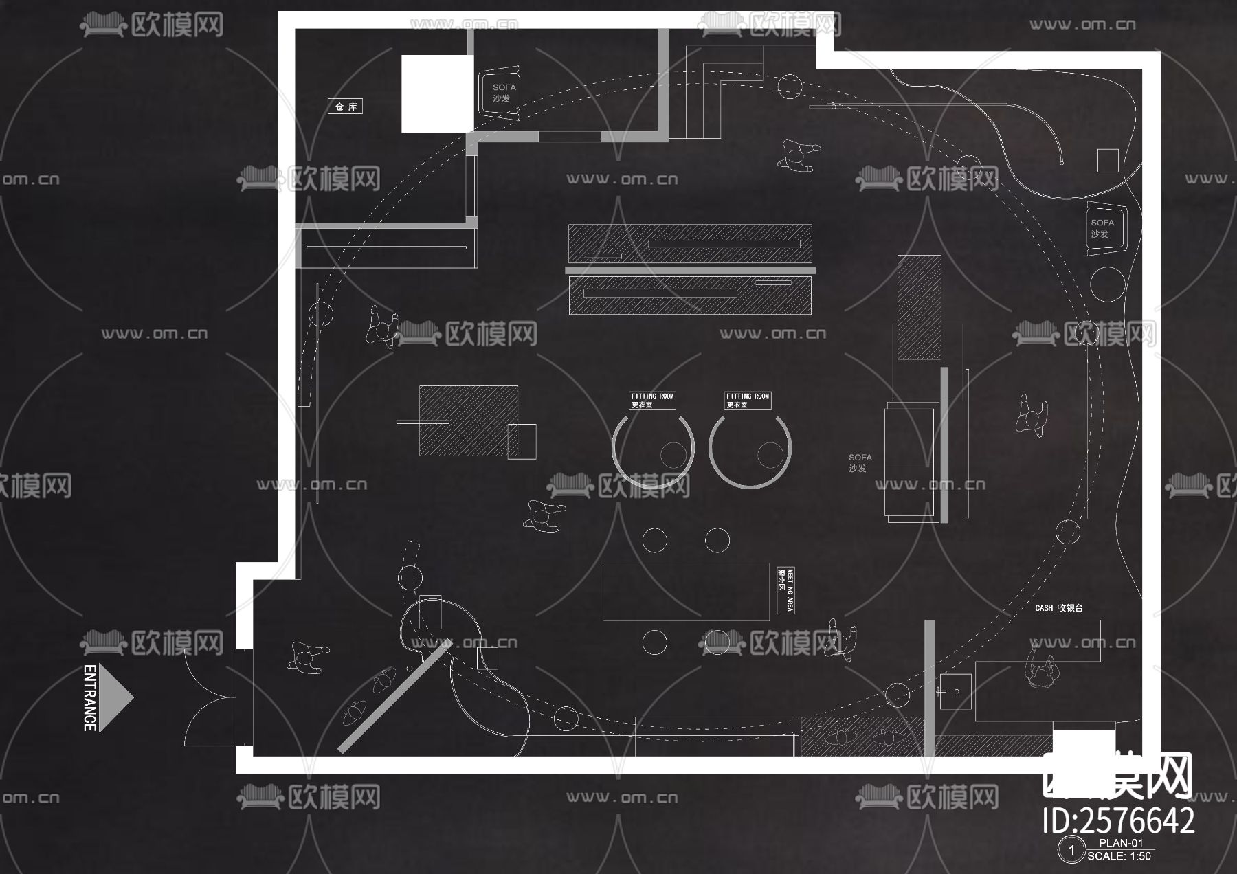 50套服装店创意CAD施工图