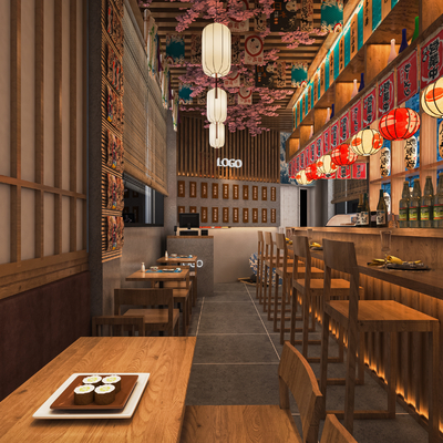  日式料理店 寿司店su模型 