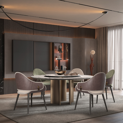  Minotti 餐桌椅su模型 