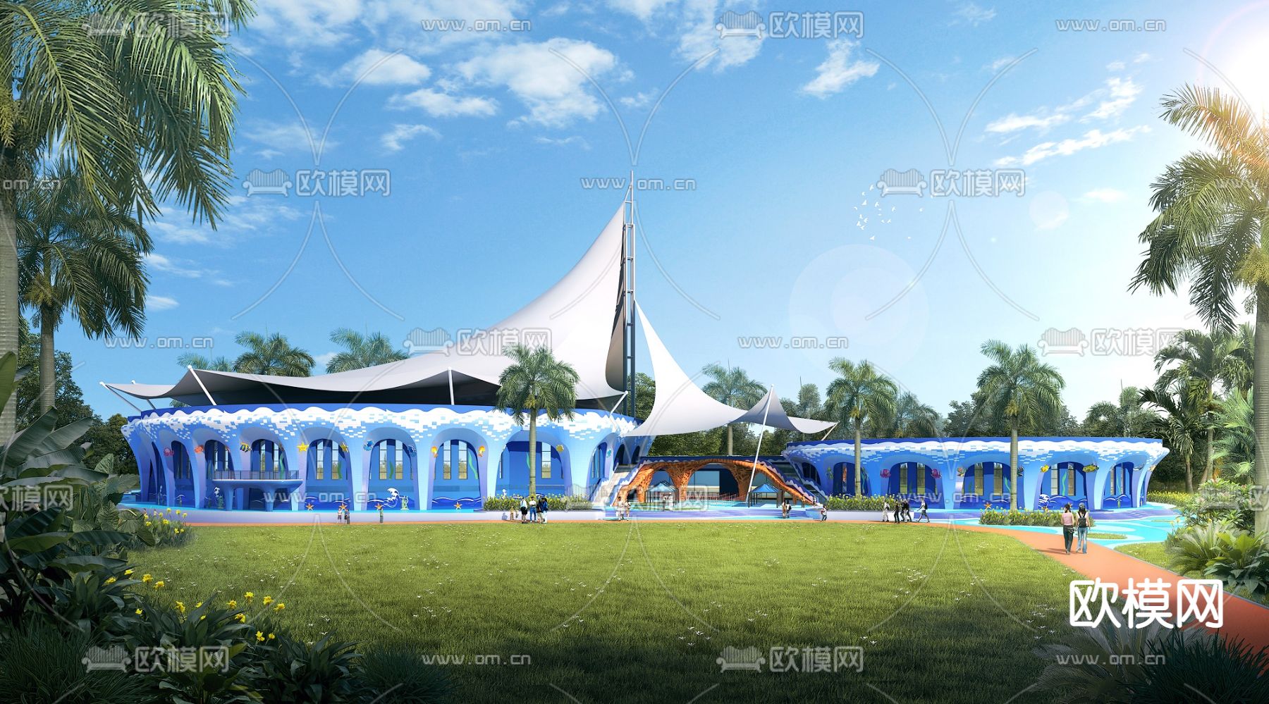 海洋馆外观3d模型下载