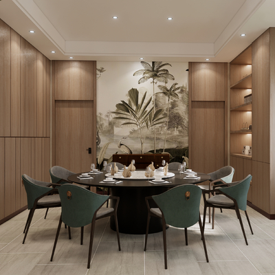  中餐厅包间 包房 包厢su模型 