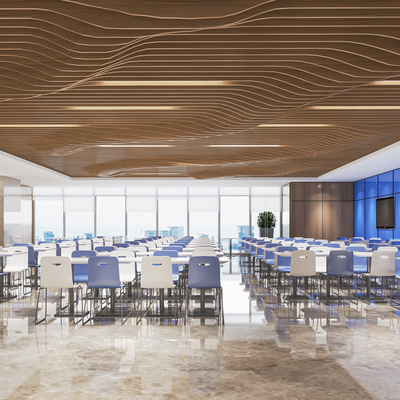  现代食堂su模型 