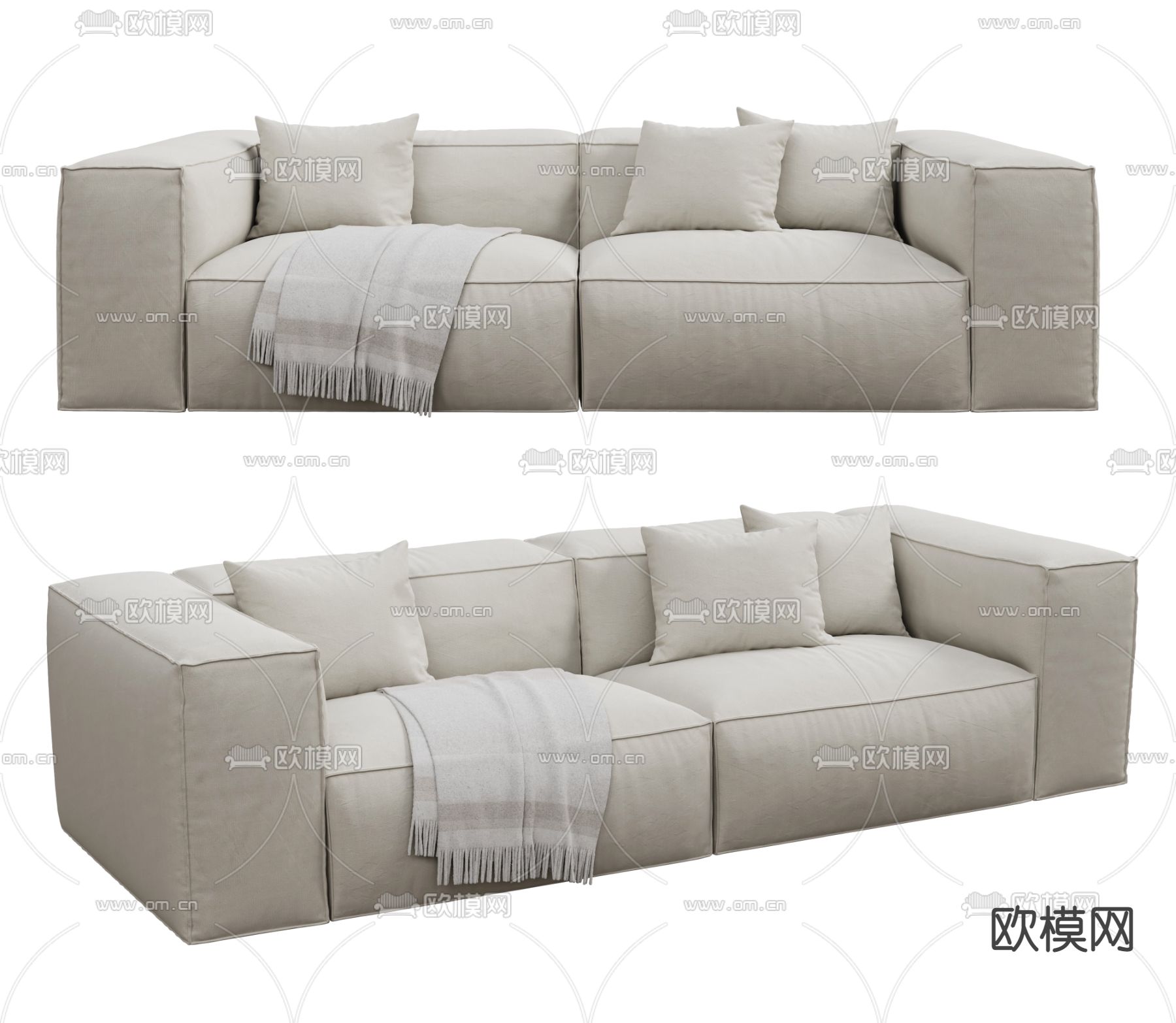 Corner 双人沙发su模型下载（渲染图1）