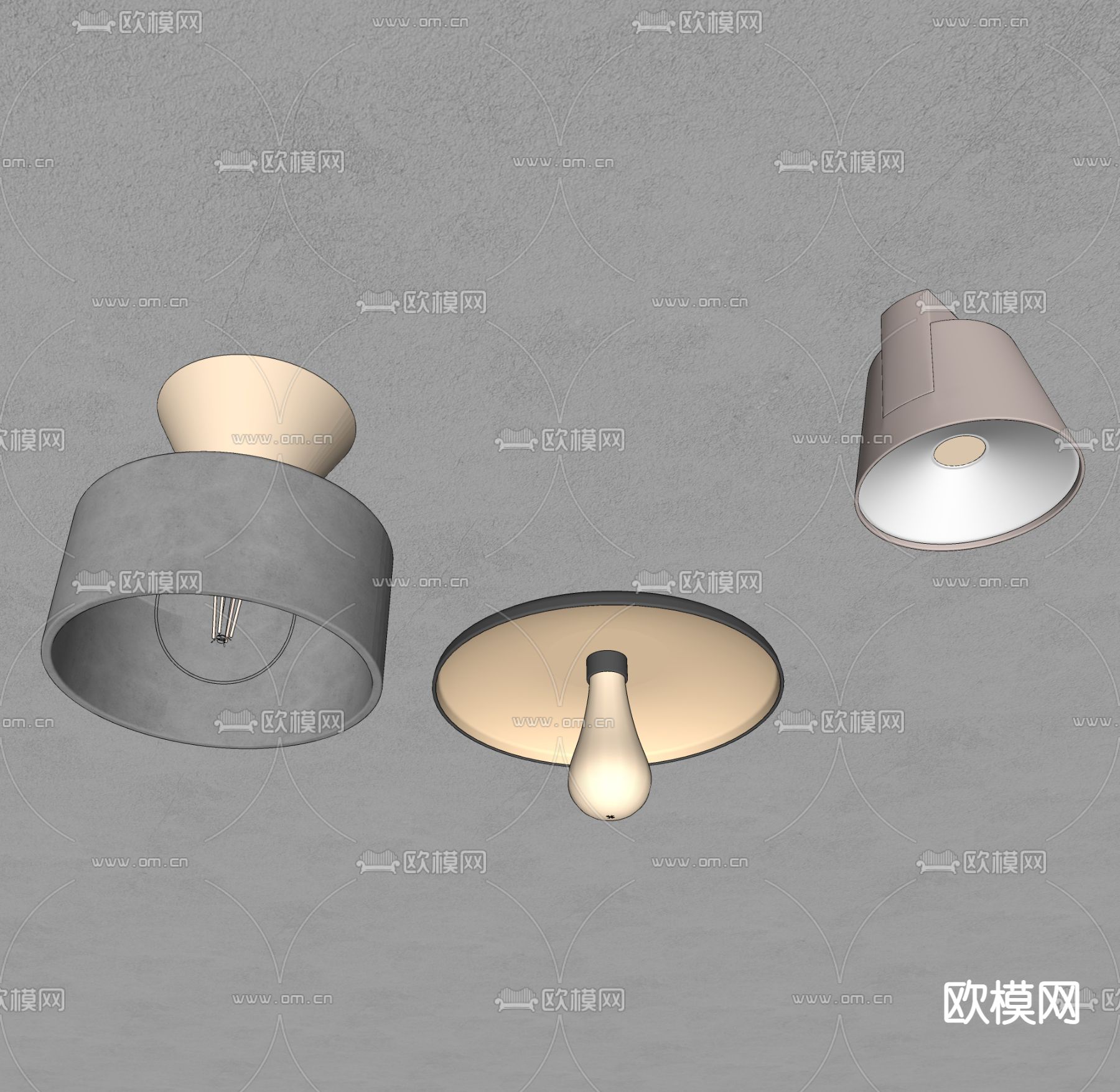 北欧吸顶灯su模型下载（渲染图5）