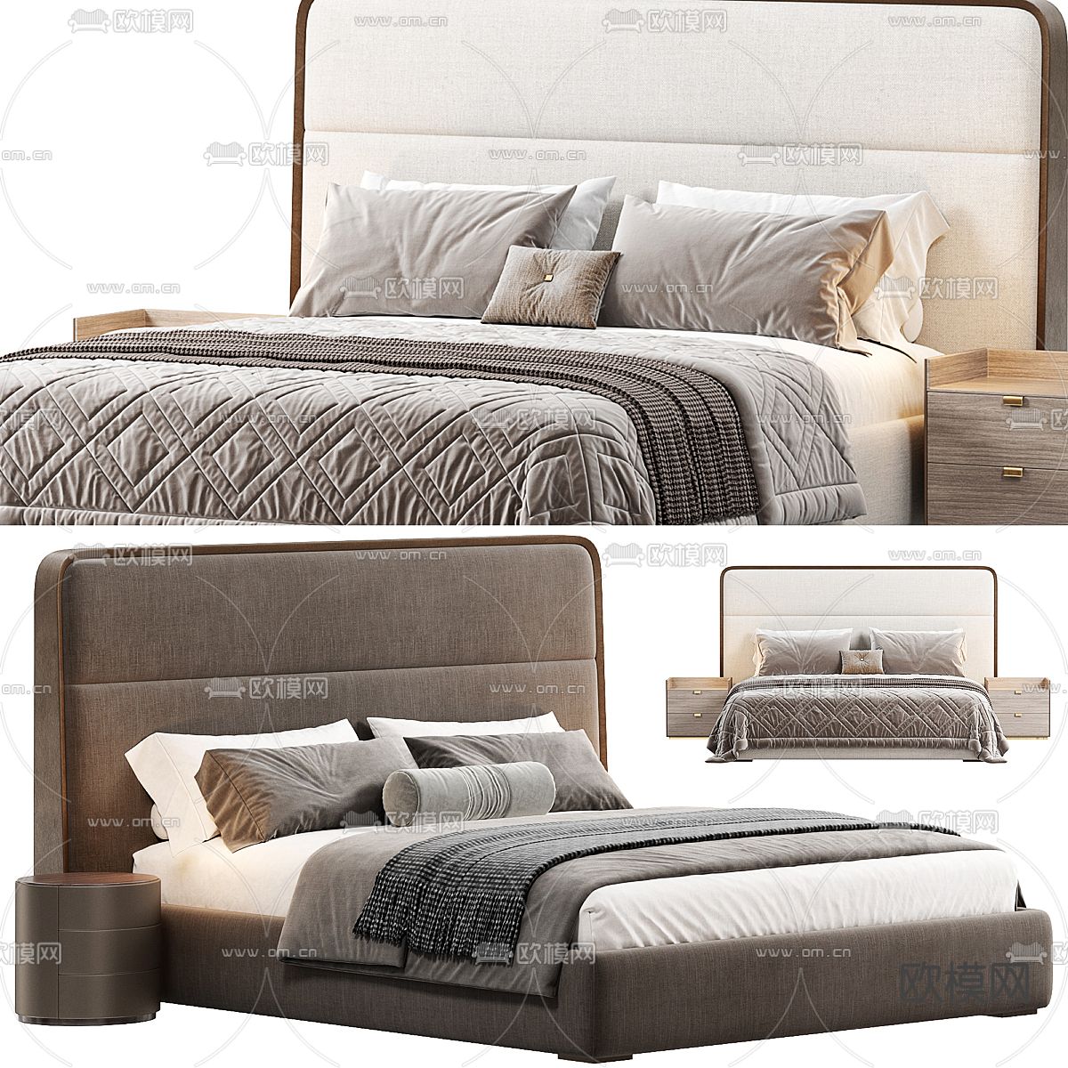 Giorgetti 双人床3d模型下载（渲染图1）