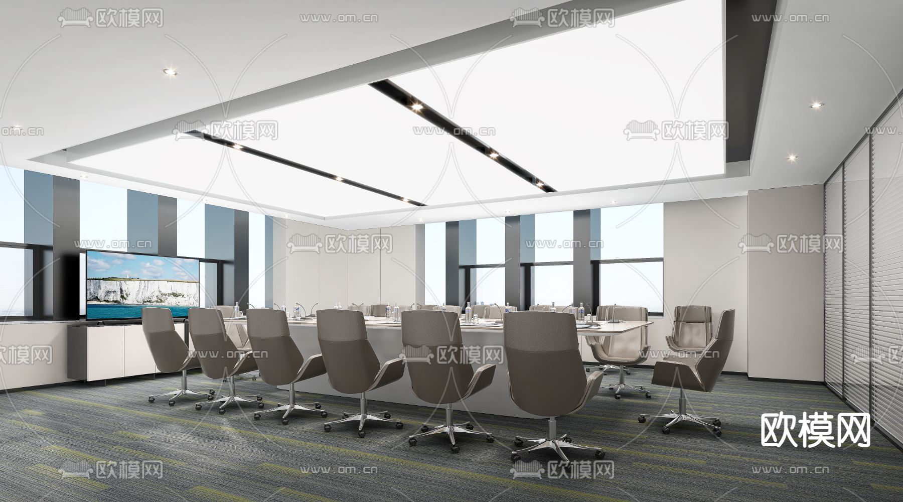 公司前台接待3d模型下载（渲染图2）