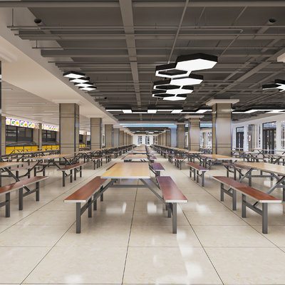  现代食堂su模型 