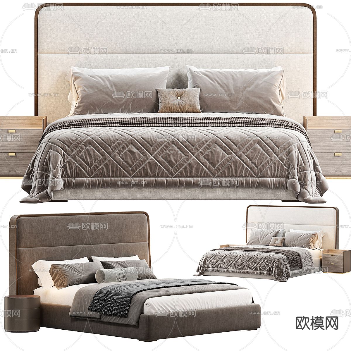 Giorgetti 双人床3d模型下载（渲染图2）