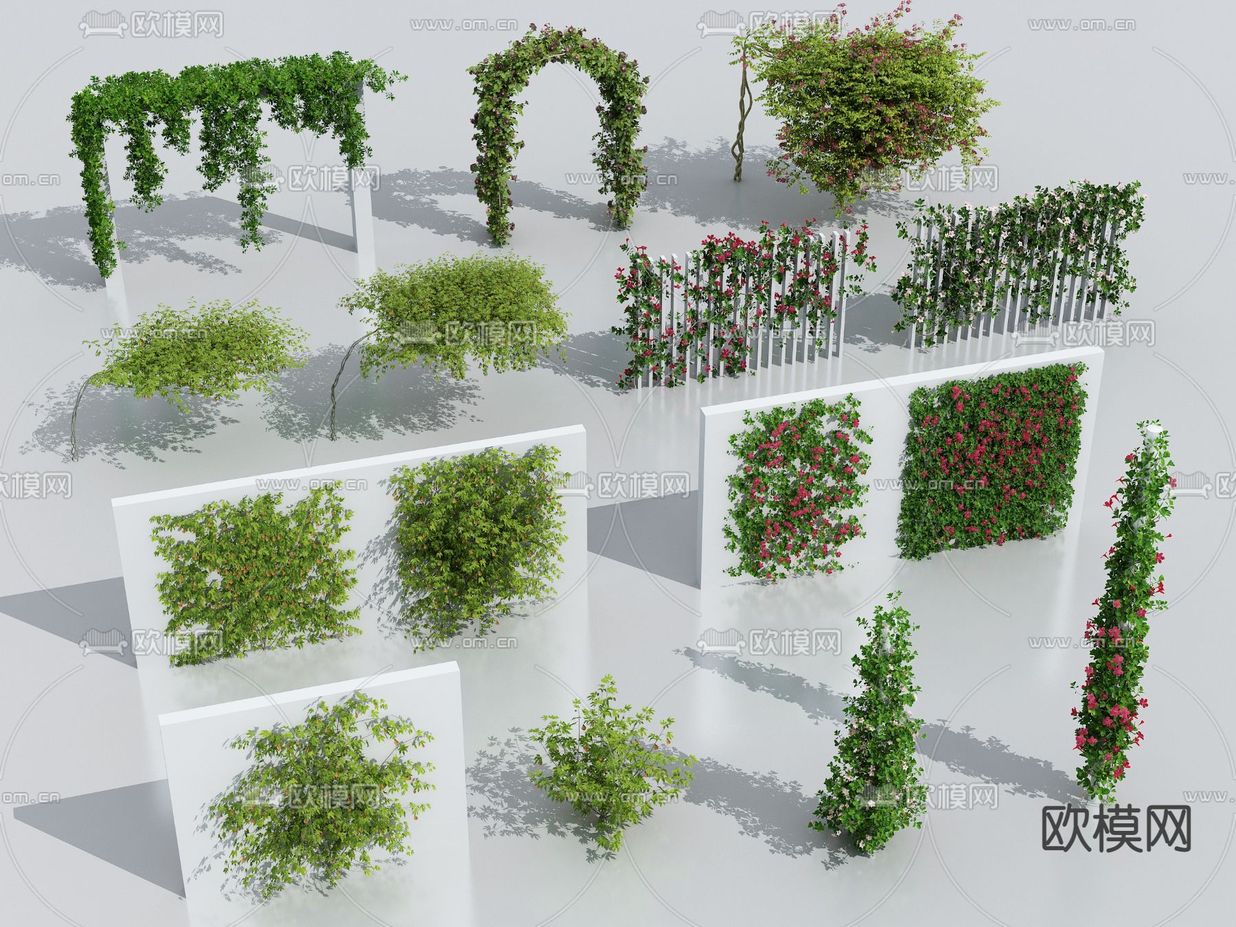 藤蔓 植物墙su模型下载（渲染图1）