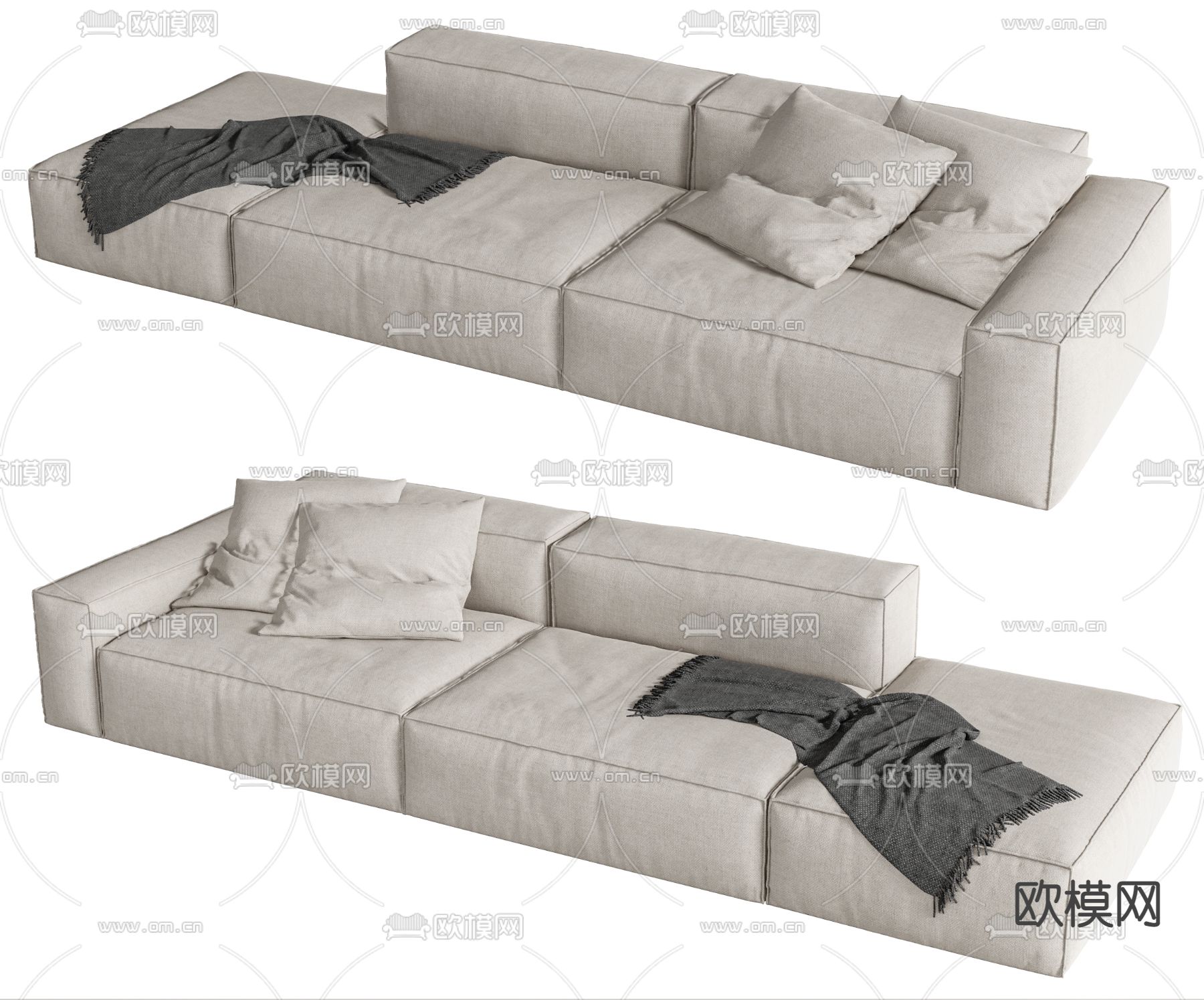 poliform豆腐块沙发 软体沙发su模型