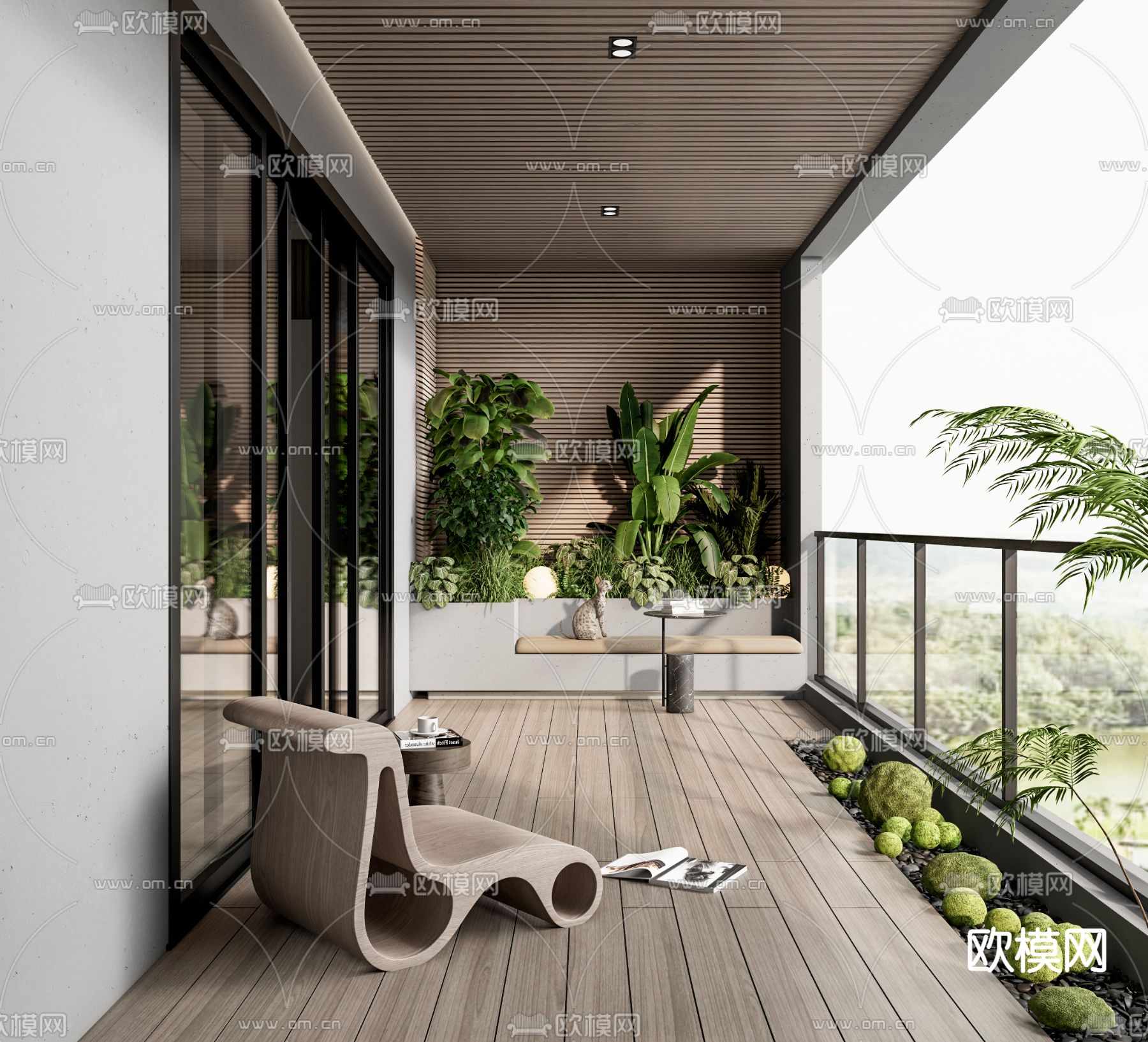休闲阳台3d模型下载_ID14027529_3dmax免费模型-欧模网