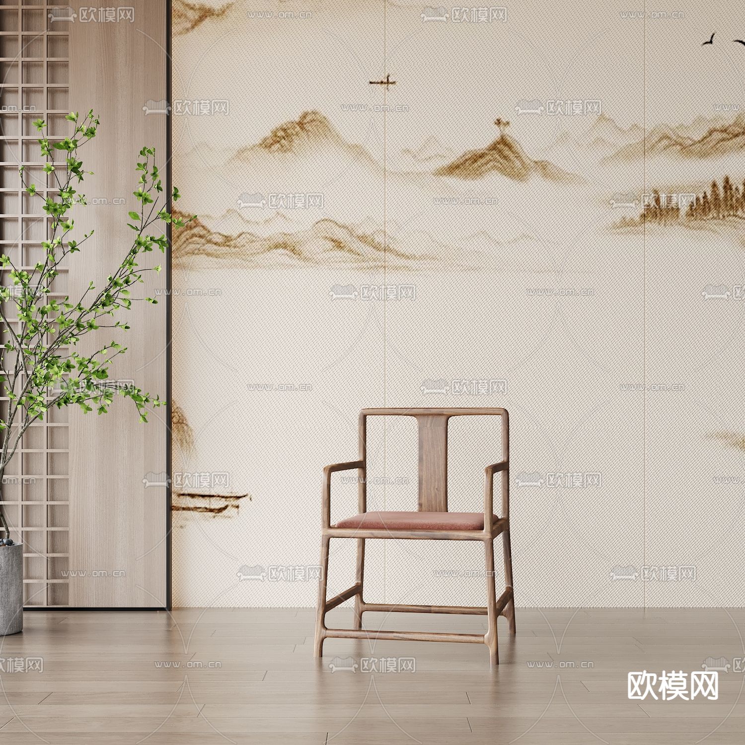 新中式椅子 休闲椅3d模型下载