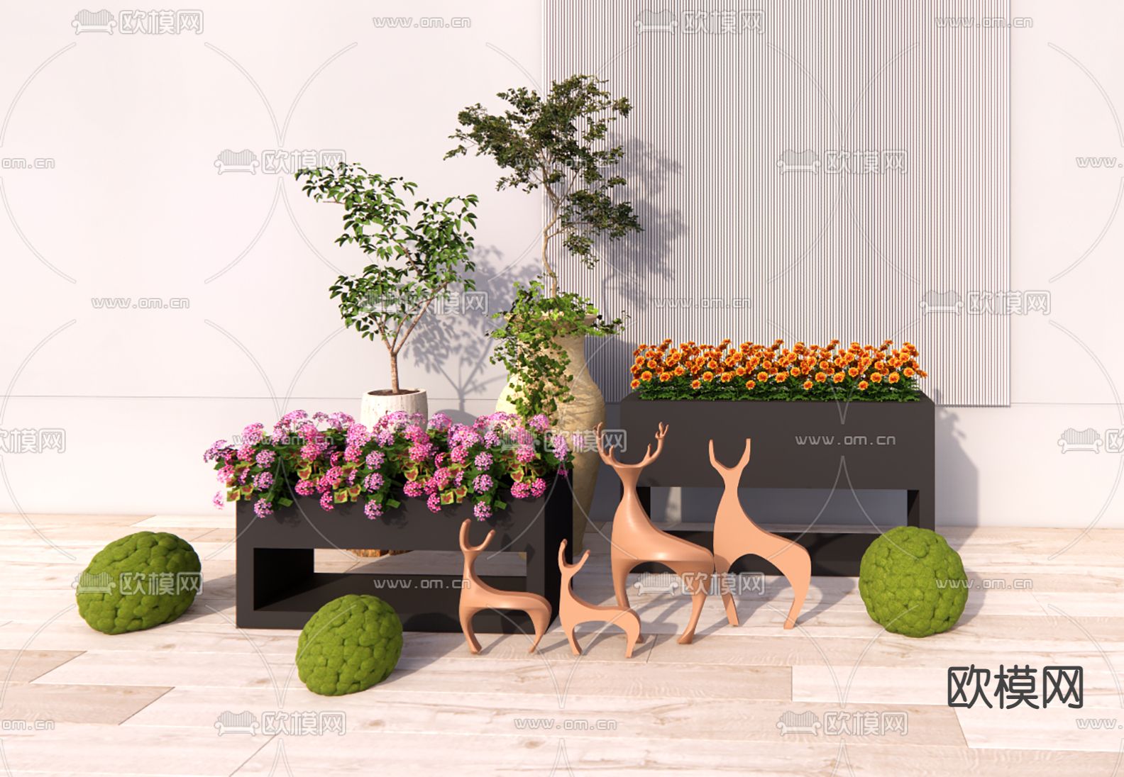 花坛 花箱su模型下载（渲染图1）