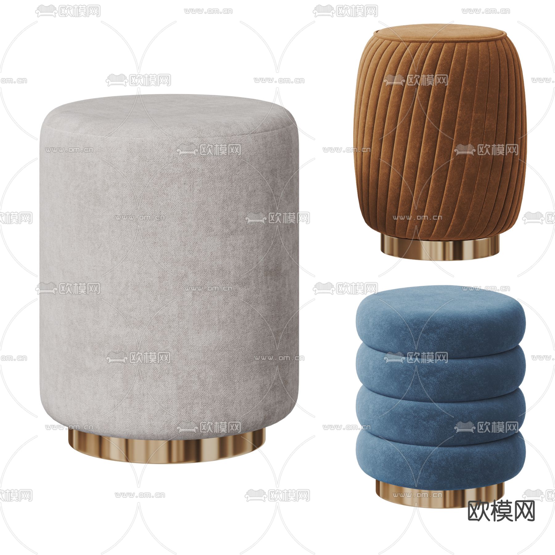 凳子 矮凳 圆凳 沙发凳3d模型下载