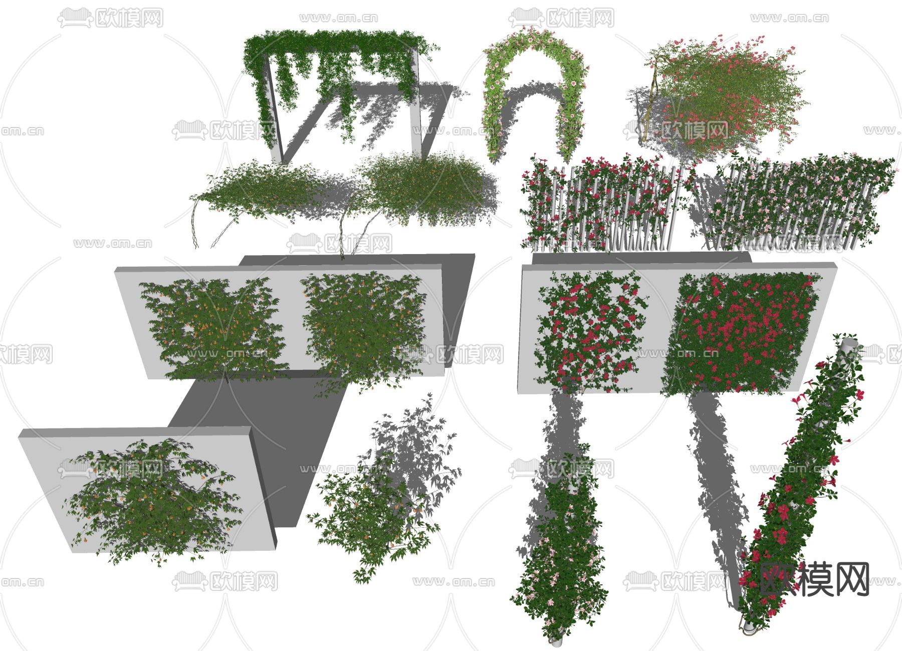 藤蔓 植物墙su模型下载（渲染图2）