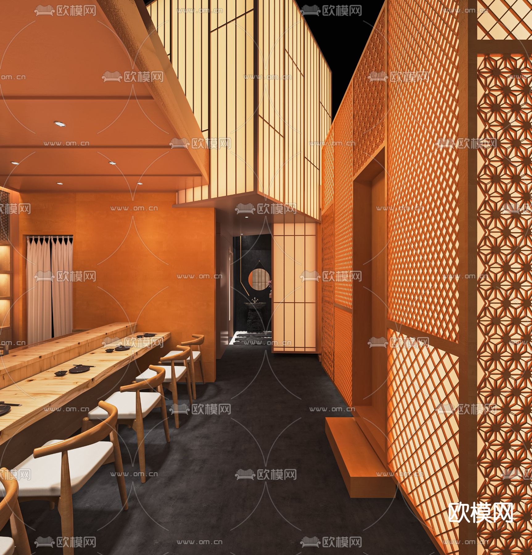 日式料理店 寿司店 居酒屋su模型下载_ID14027243_sketchup模型下载-欧模网