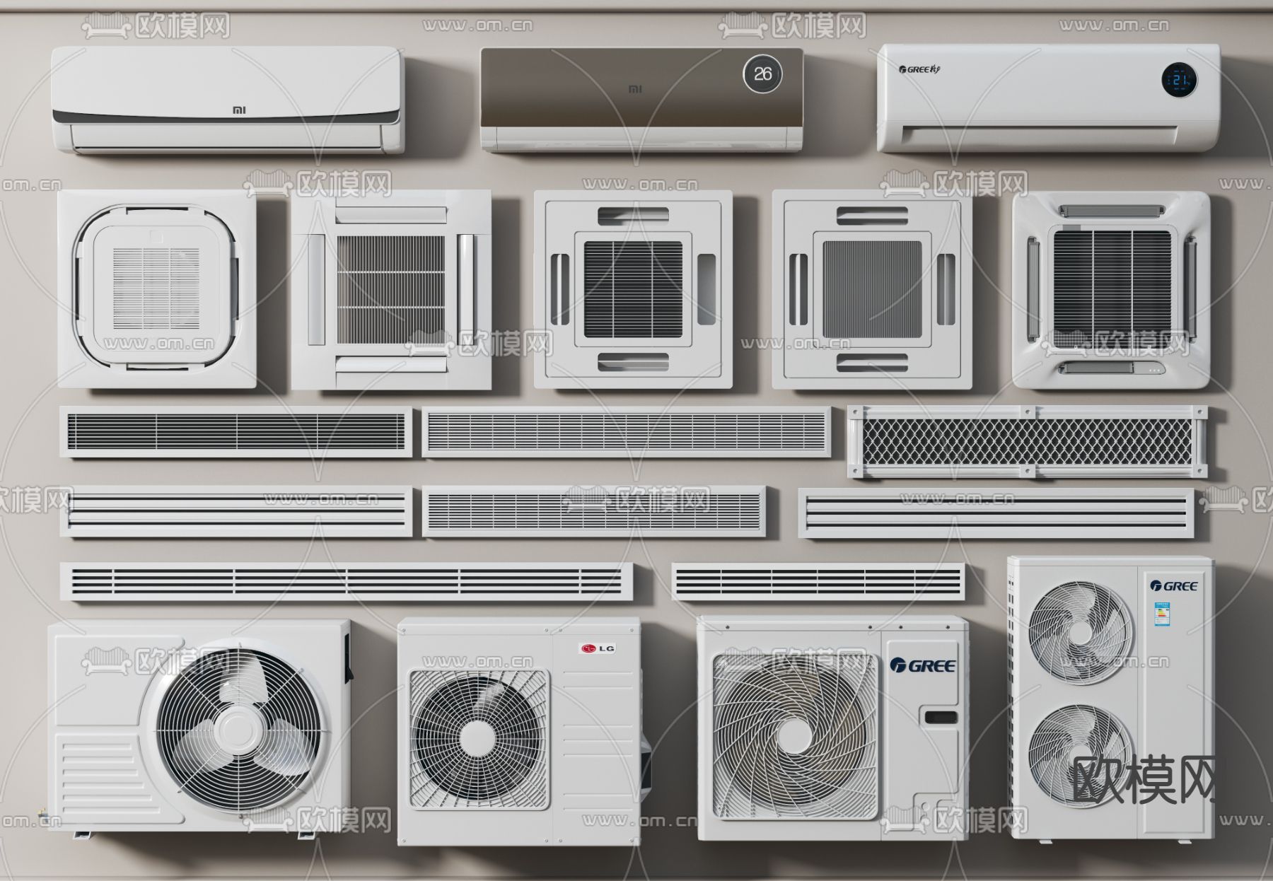 空调外机 出风口 中央空调3d模型下载