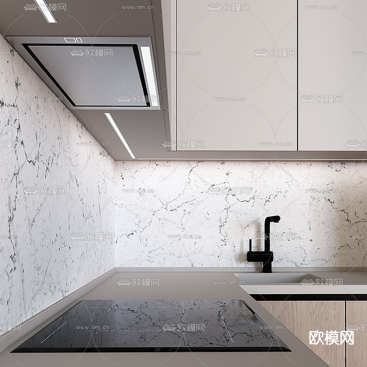 现代橱柜3d模型下载（渲染图4）