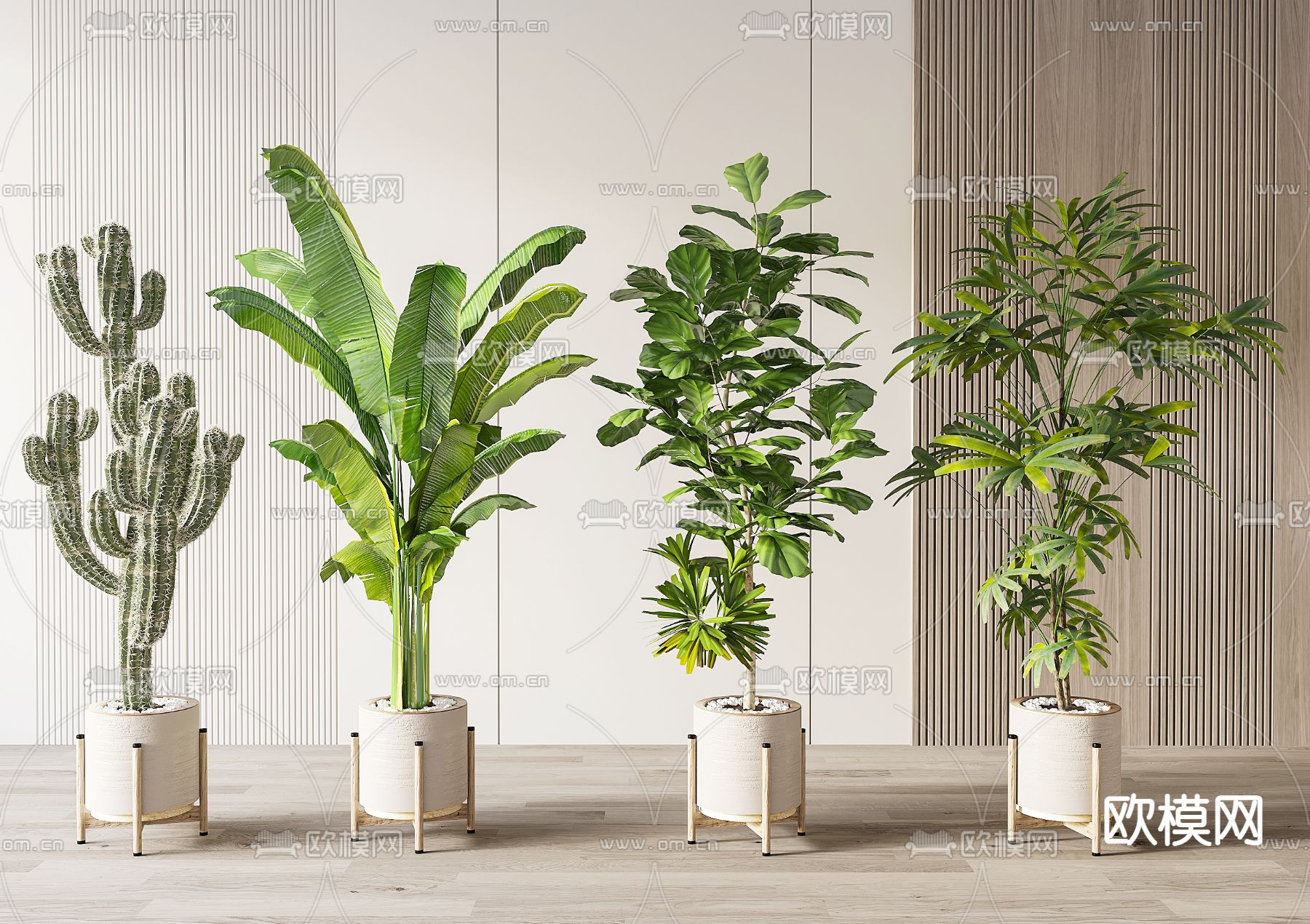 北欧盆栽 盆景3d模型下载