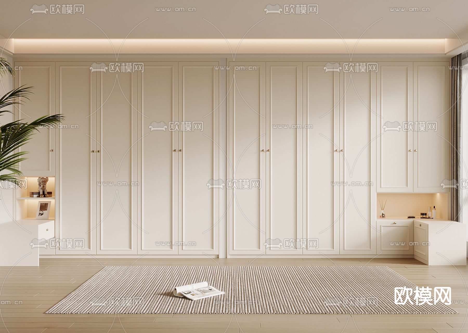 法式衣柜 衣橱3d模型下载