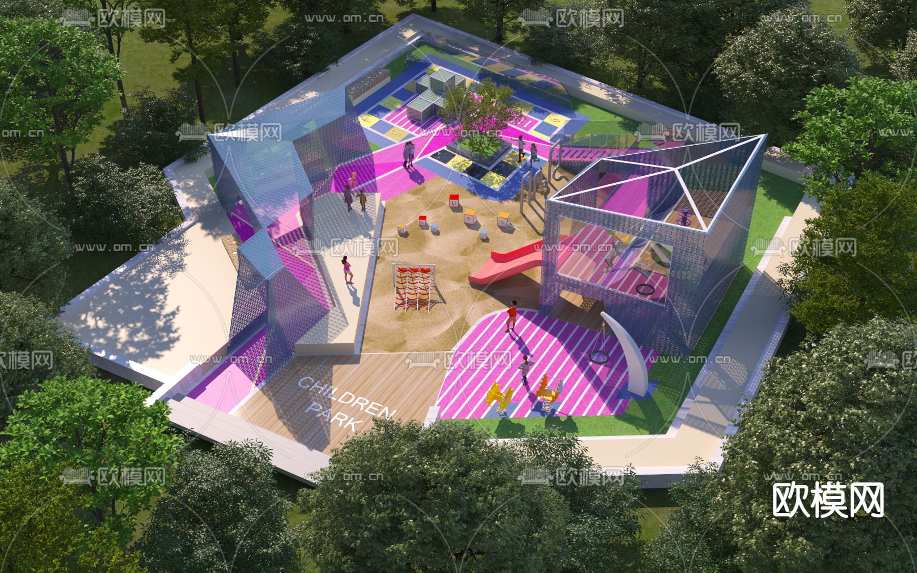 儿童游乐区3d模型下载