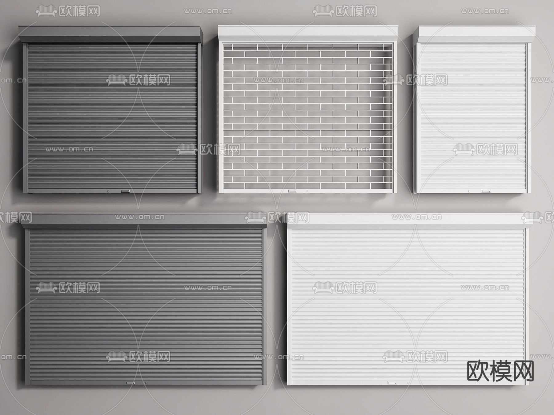 现代卷帘门 卷闸门su模型下载（渲染图1）